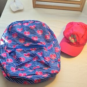 Kids Blue and Pink Anchor Backpack and Cap Set